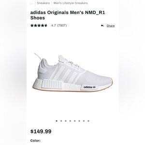 adidas Originals Men's NMD_R1 Shoes La Marque Cloud White/Gum